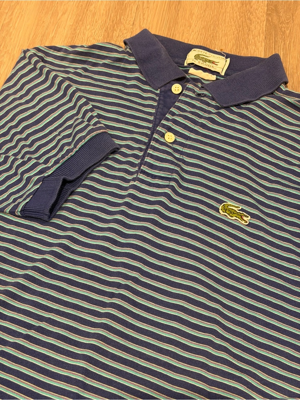 Vintage 80s IZOD Lacoste Made in Japan Striped Polo Shirt Sz S